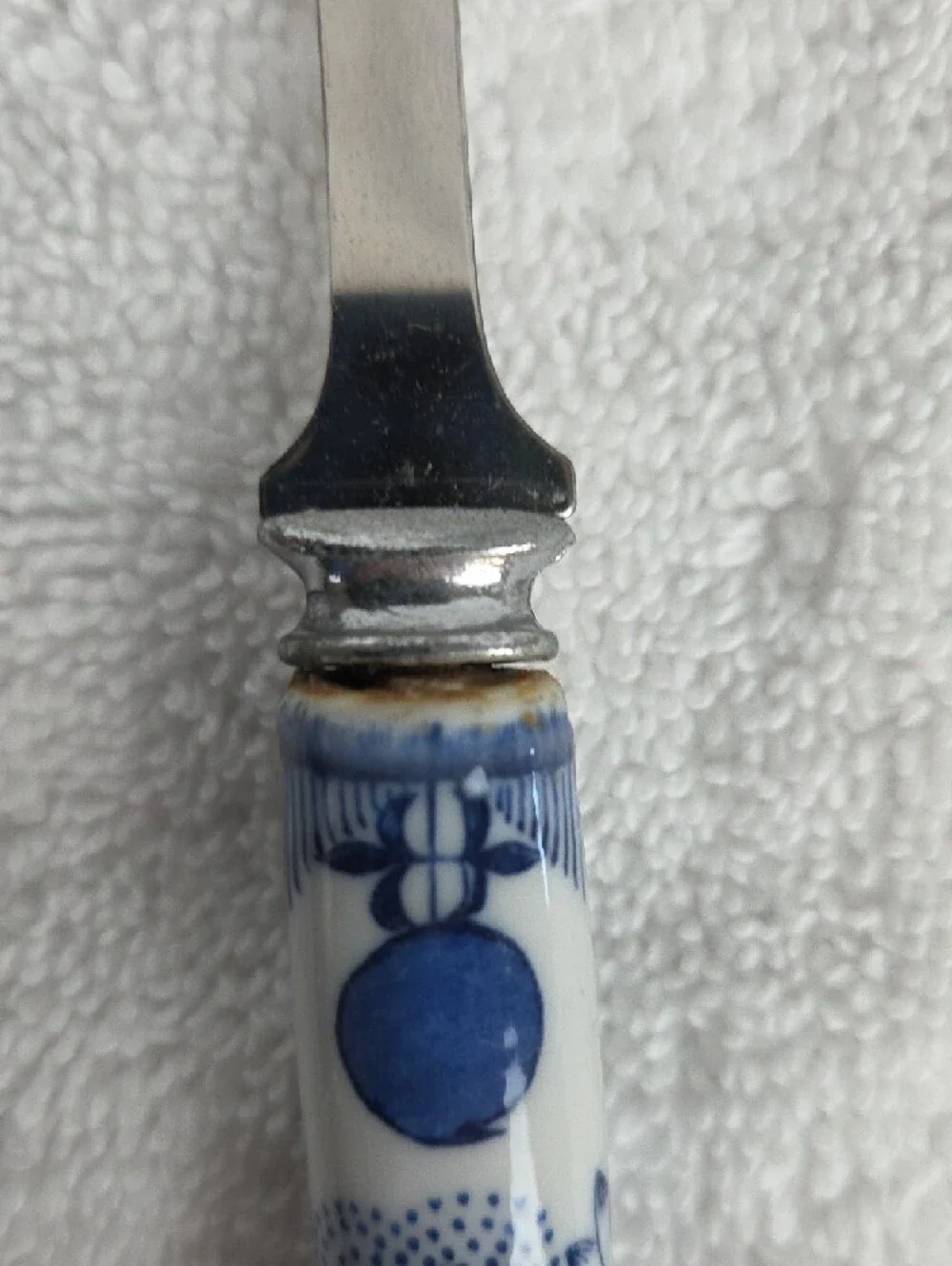 Blue Floral Ceramic Handle Pasta Server